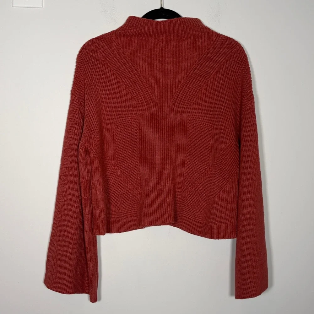 Maeve by Anthropologie The Katey Mock-Neck Bell-Sleeve Sweater - M - Picture 6 of 6